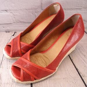 Nurture Women's Size 8M Peep Toe Espadrille Wedge Heel Shoe #371